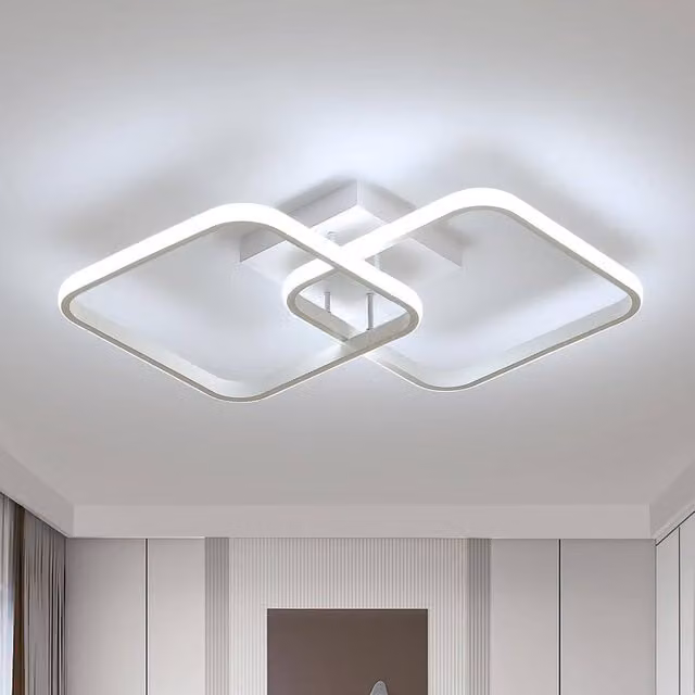 Goeco Modern Square LED Ceiling Light, White, 42 W, 6500K