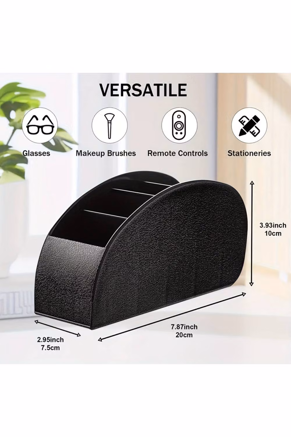 Dyzi Black Plastic Remote Control Holder and Desktop Organiser – 2