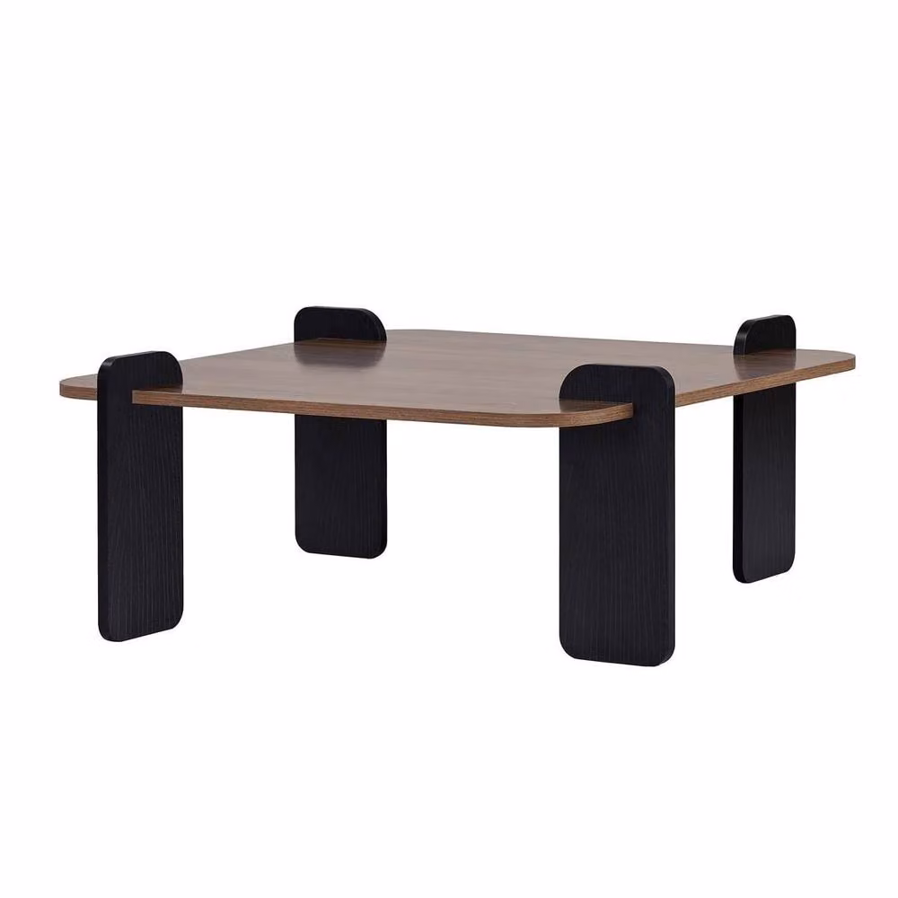 CALICOSY Square Coffee Table in Brown, W/D/H: 90 x 90 x 35 cm – 3