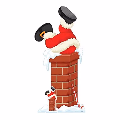 Star Cutouts SC1651 Santa Claus In Chimney Multicolour Cardboard Cutout – 1