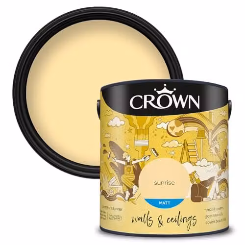 Crown Core Emulsion Matt Sunrise Yellow Water Based Dispersion 2.5 l