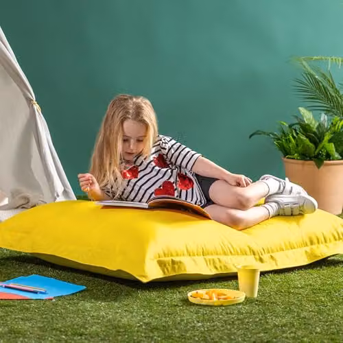 ICON Kids Yellow Bean Bag with Removable Water Repellent Cover and EPS Polystyrene Filling – 2