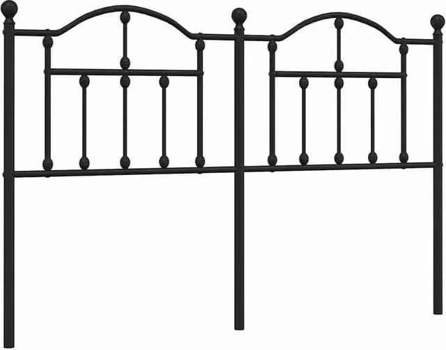 Berkfield Home Classic Metal Headboard in Black, Width: 135 cm