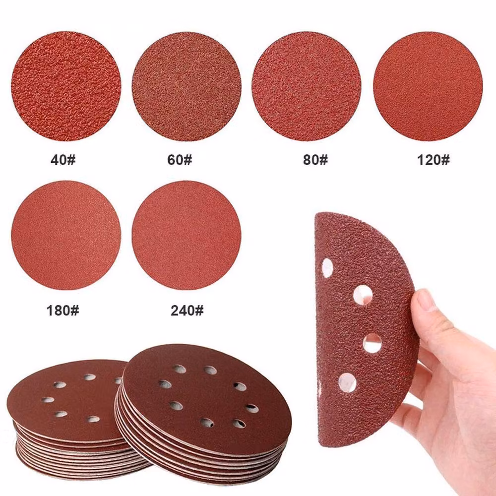 SPETLEK 150-Piece 8-Hole Orbital Sander Sanding Discs for Wood and Metal, Brown – 3