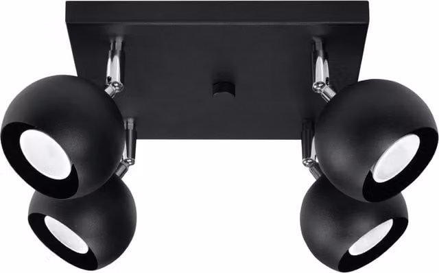 Sollux Lighting OCULARE 4 Modern LED Ceiling Lamp in White and Black