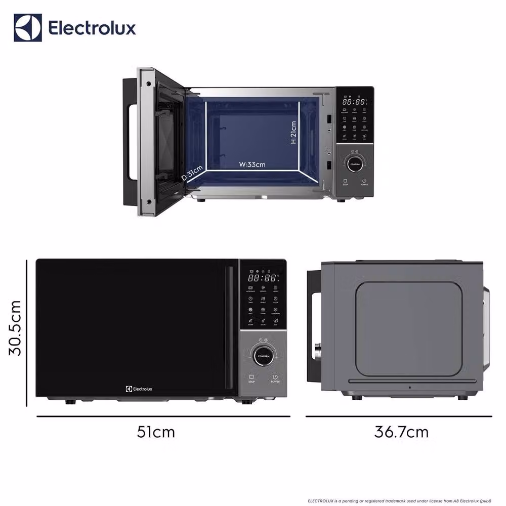 Electrolux 25L Combination Microwave with Grill in Grey and Black – 2