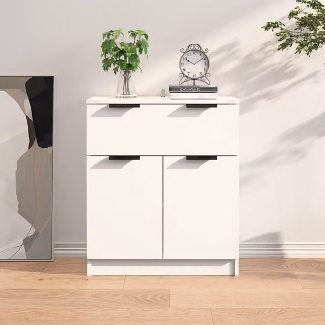 Berkfield Home White Modern Sideboard in Matt MDF, W/D/H: 60 x 30 x 70 cm – 1
