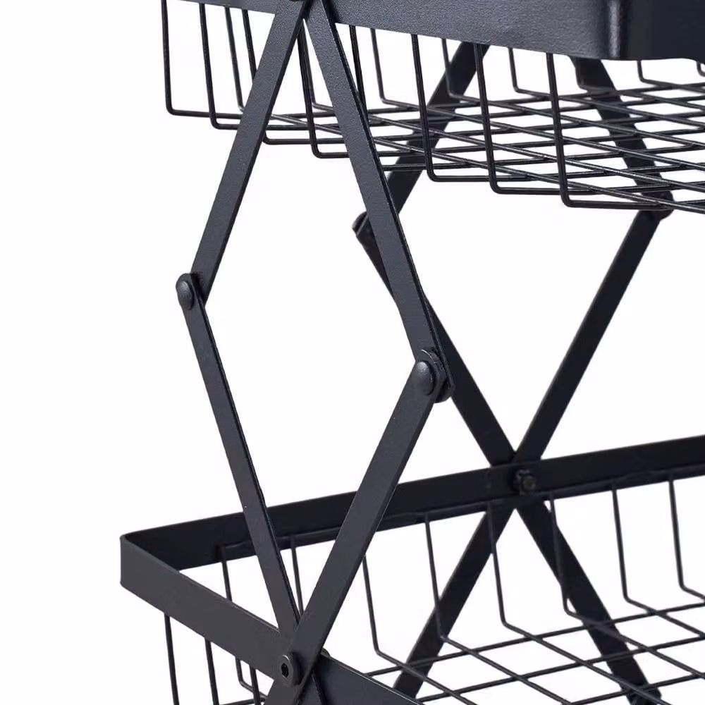 FORGEVIO Black 5 Tier Metal Kitchen Trolley Cart for Fruit and Vegetable Storage – 4