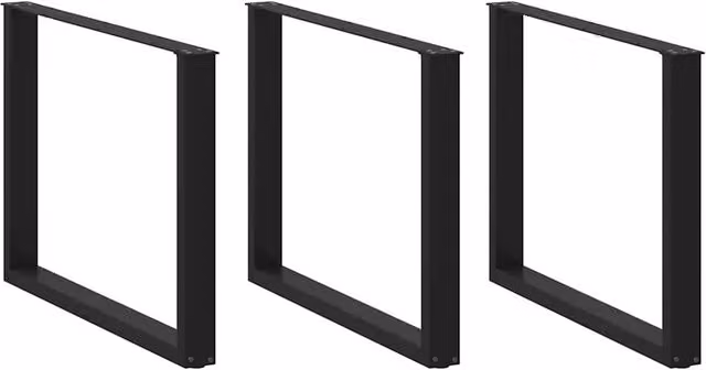 Berkfield Home U-Shaped Steel Coffee Table Legs, 2 Pieces, Black, W: 100 cm, H: 72.5 cm
