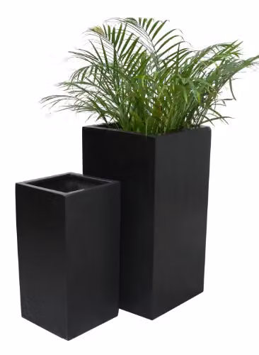 Primrose Black Polystone Tall Cube Planter Tub – 1