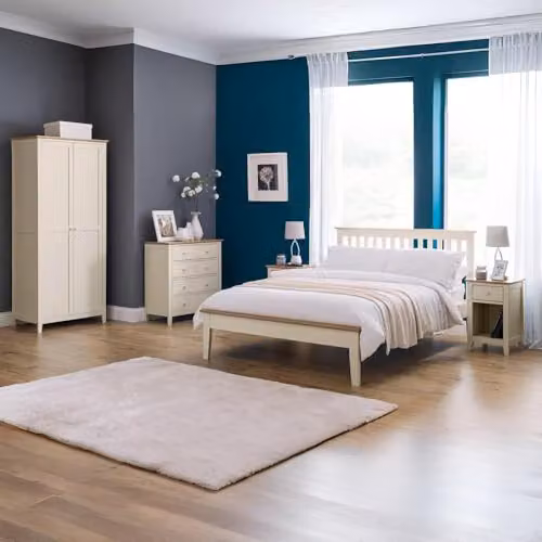 Julian Bowen Salerno Bed in Oak and White, W/D/H: 180 x 100 x 165 cm – 2