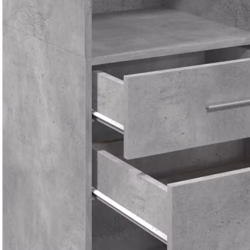 vidaXL Modern Highboard in Concrete Grey, MDF, W/D/H: 45 x 42.5 x 124 cm – 3