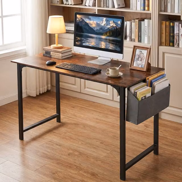 COSTWAY Industrial Computer Desk in Brown
