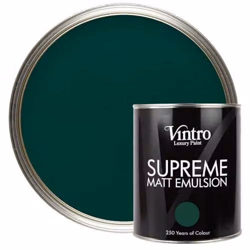 Vintro Luxury Matt Emulsion Multi Surface Paint in Woodpecker Green, 1L