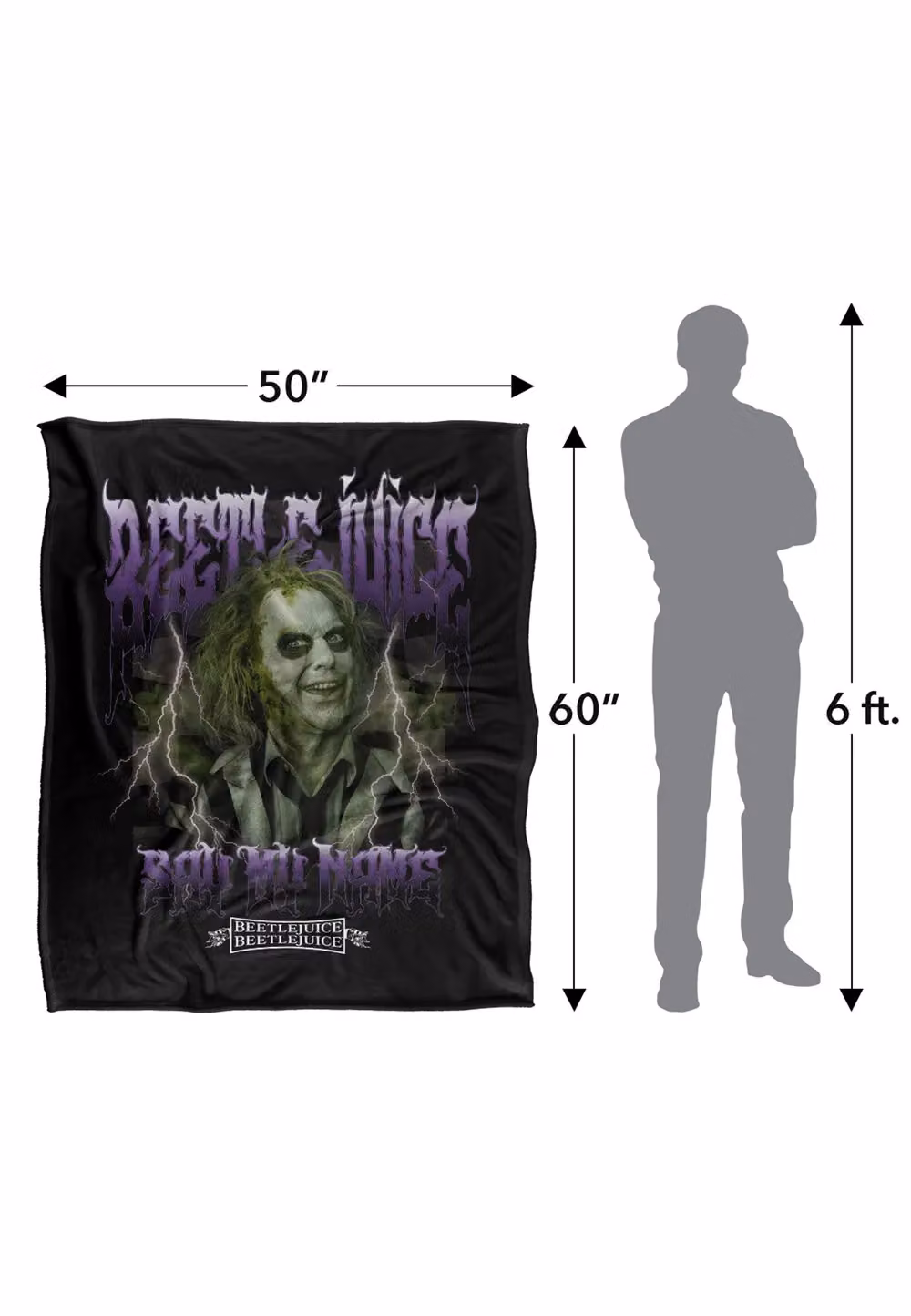 LOGOVISION Beetlejuice 2 Super Soft Fleece Throw Blanket, Multicolour, W: 152 cm, D: 127 cm – 8