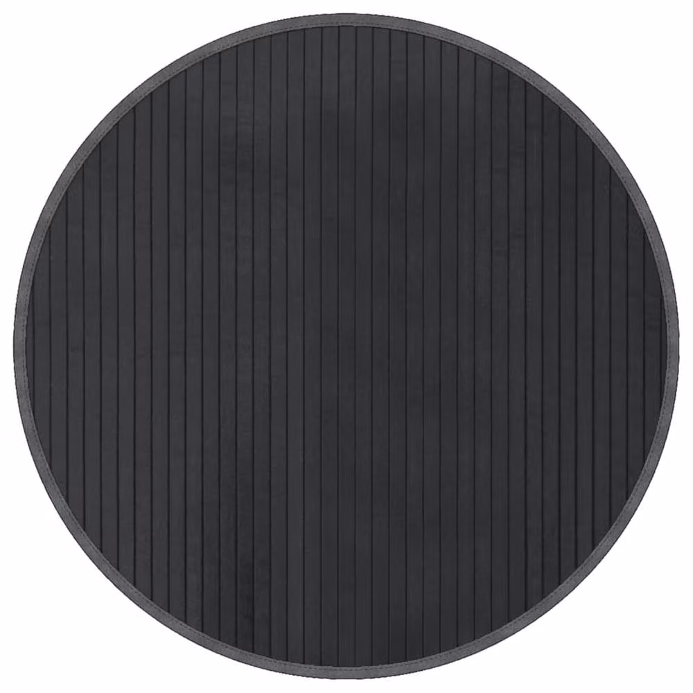 Berkfield Home Round Grey Bamboo Rug, Diameter: 60 cm – 2
