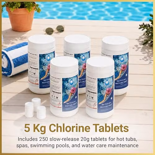 SHATCHI 4 in 1 Multifunctional Slow Release Chlorine Disinfection Tablets, 5 kg (250 x 20g) – 3