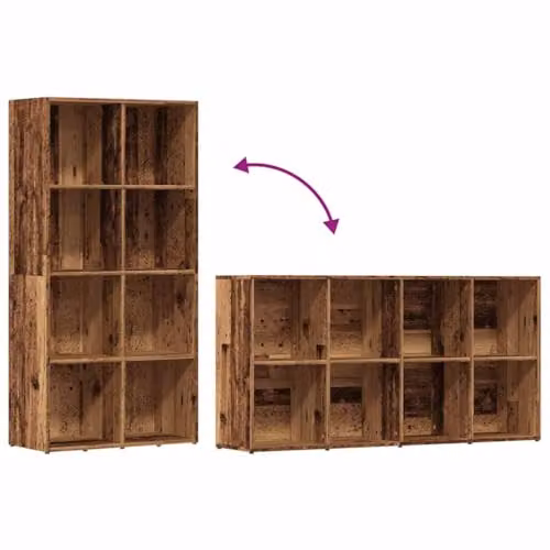 vidaXL Book Cabinet in Old Wood Brown, W/D/H: 66 x 30 x 130 cm – 4