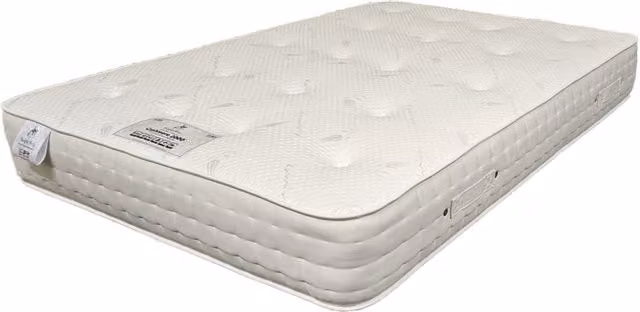Knight Sleep Cashmere 2000 Silk Pocket Sprung Natural Mattress with Edge Support, White, W/D/H: 140 x 200 x 27 cm