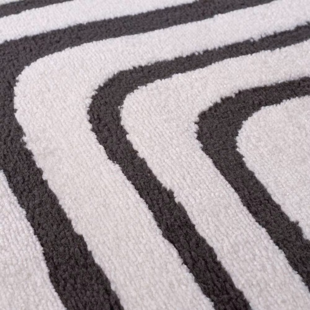THE RUGS Loft Curved Line Soft Pile Area Rug, Dark Grey, W: 80 cm, L: 150 cm – 4