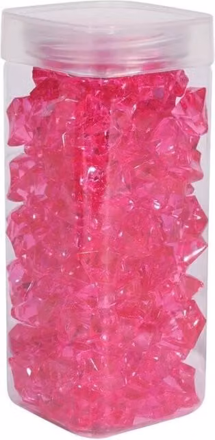 KDMD Pink Fuchsia Acrylic Stones in Square Jars, 2 Pack, 300g per Jar – 1
