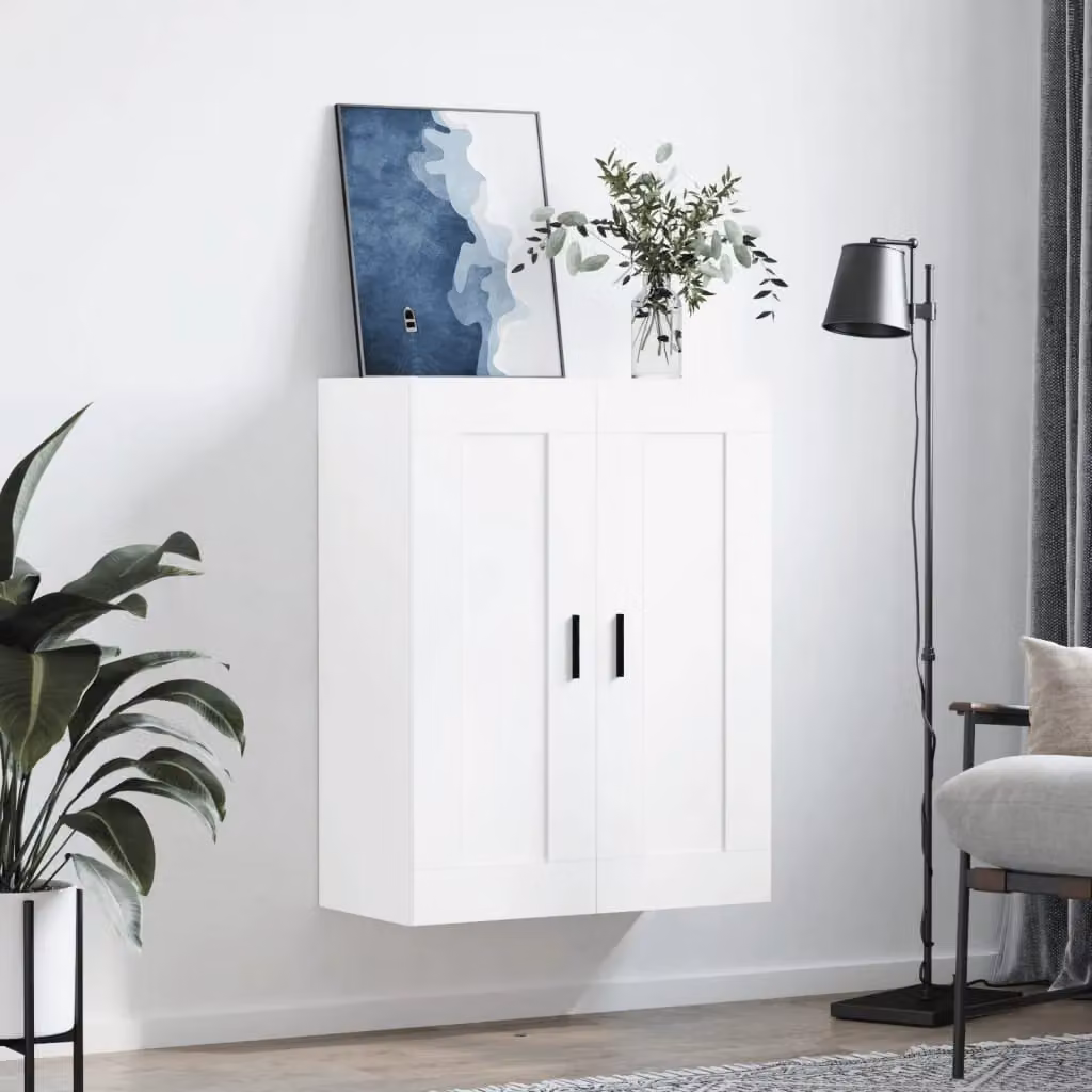 Berkfield Home White Wall Mounted Cabinet with Hinged Doors, W/D/H: 69.5 x 34 x 90 cm – 3