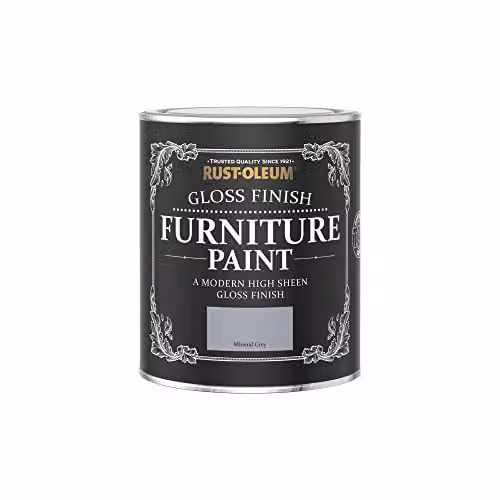 Rust-Oleum Gloss Furniture and Skirting Board Paint in Mineral Grey, 750ml – 2