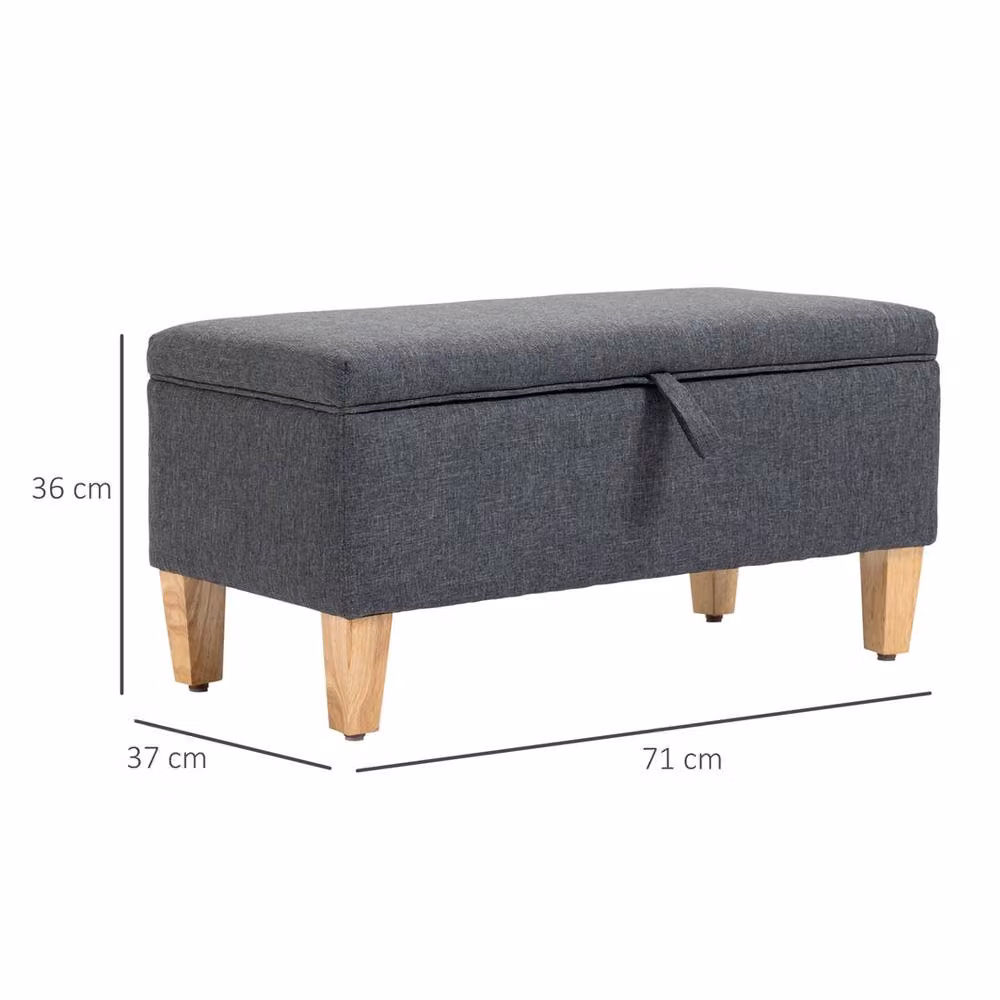 Kelvenix Linen Storage Ottoman in Dark Grey – 2