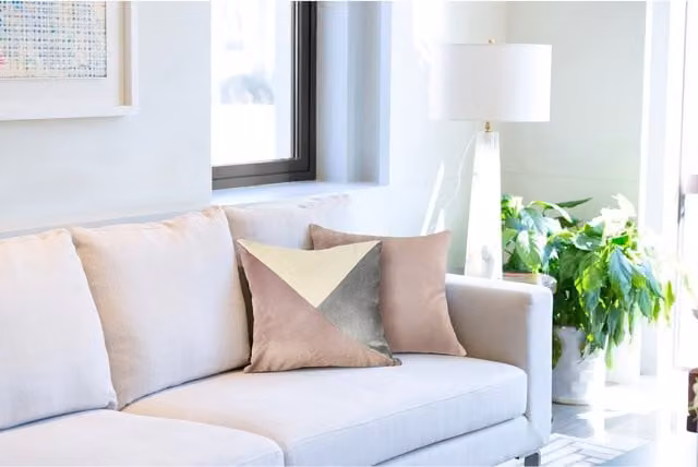 NewEdgeBlinds Modern Square Velvet Cushion Cover in Grey, Pink or Beige