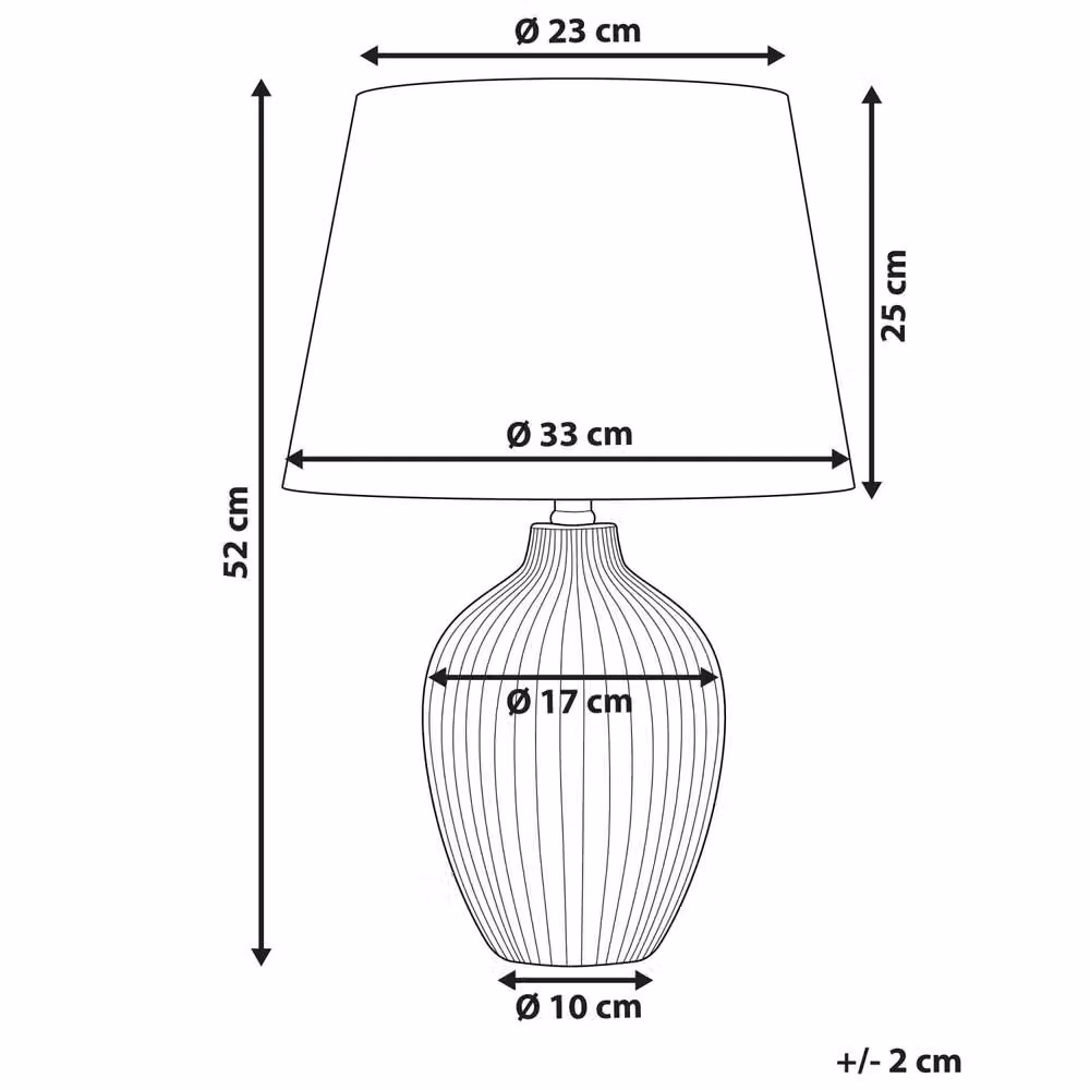 Wyld and Coco Brown Ceramic Table Lamp with Fabric Shade, Height: 52 cm – 3