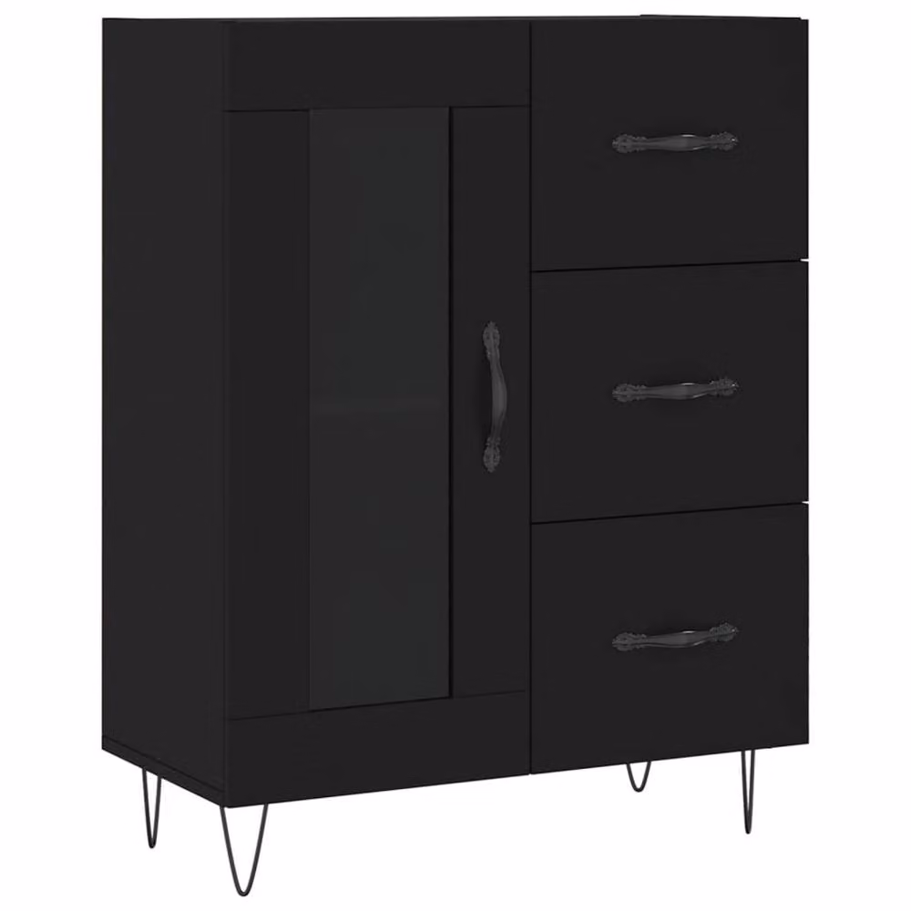 Berkfield Home Modern Black Sideboard W/D/H: 69.5 x 34 x 90 cm – 3