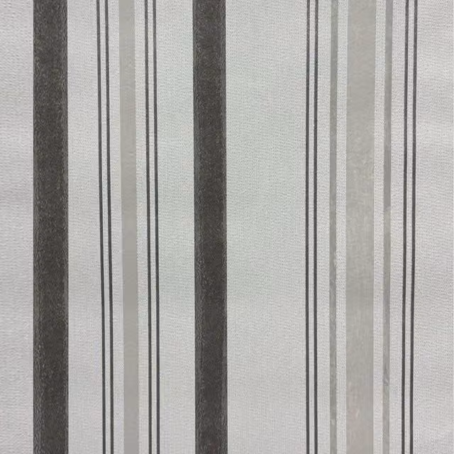 Erismann Claire Striped Lines Textured Vinyl Wallpaper in White, Black and Silver