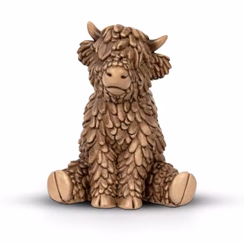 Lesser & Pavey Hughie Highland Cow Tabletop Decor Figurine, Brown and Multicolour – 1