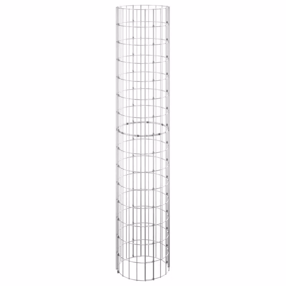 Berkfield Home Circular Gabion Pole in Silver Galvanised Steel, Diameter: 30 cm, Height: 150 cm – 2
