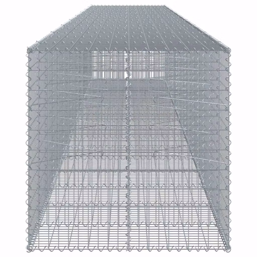 Berkfield Home Silver Galvanised Steel Gabion Basket with Cover, W: 850 cm, D: 100 cm, H: 100 cm – 3