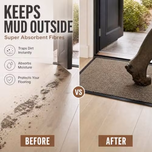 Desire Rugs Non-Slip Dirt Trapper Entrance Mat, Beige, W: 40 cm, D: 60 cm, H: 0.3 cm – 5