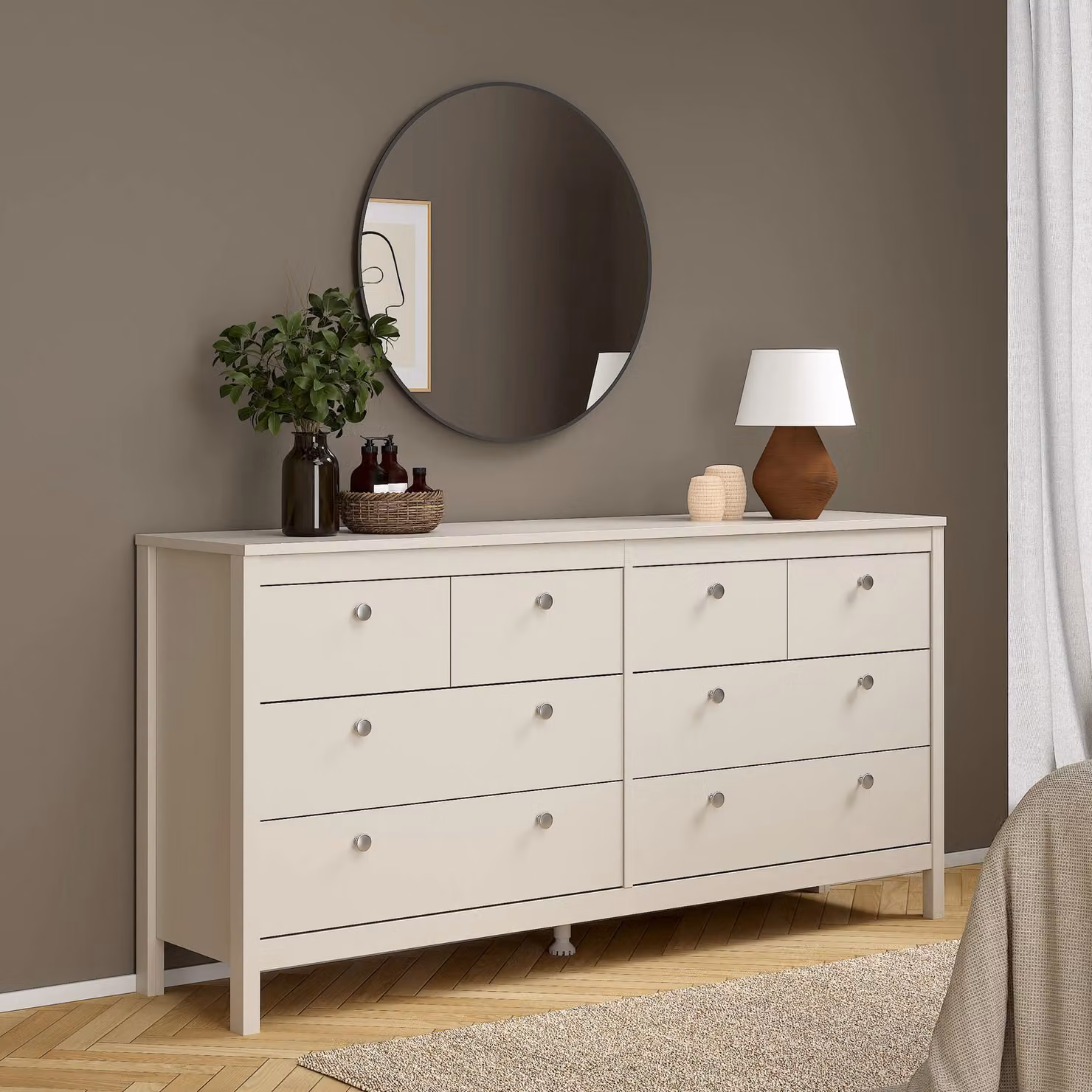 Furniture To Go Madrid Double Dresser with 4+4 Drawers in Cashmere Beige – 2