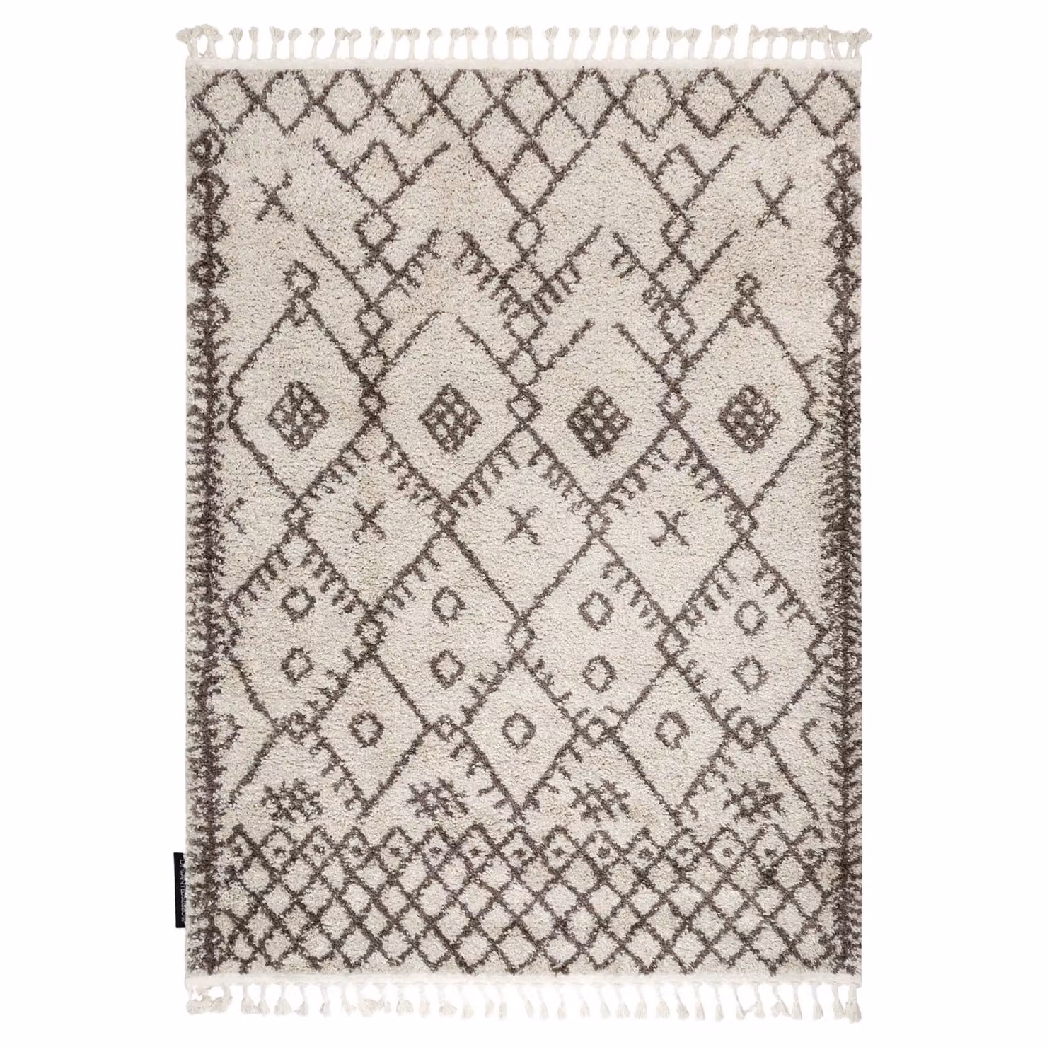 RugsX Berber Geometric Boho Rug in Yellow and Grey, W: 120 cm, L: 170 cm