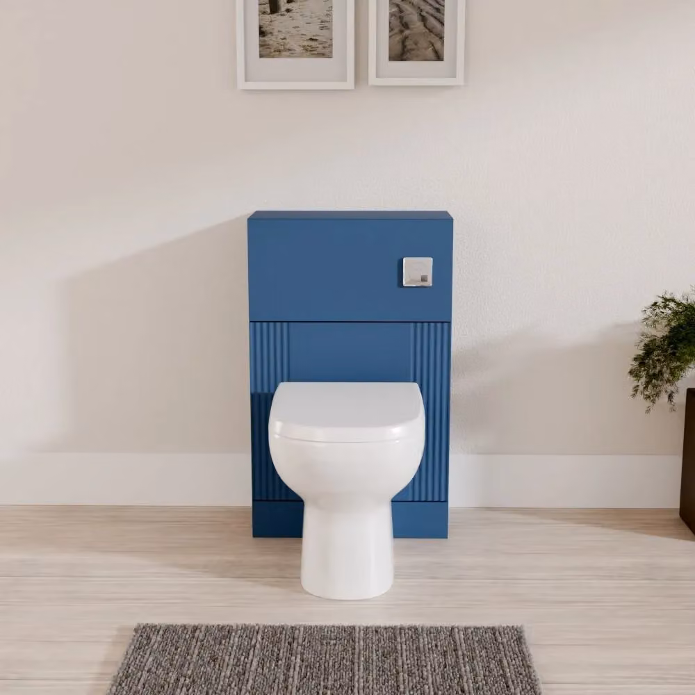Balterley Retro Floor Standing Bathroom WC Toilet Unit in Satin Blue, Width: 50 cm – 2