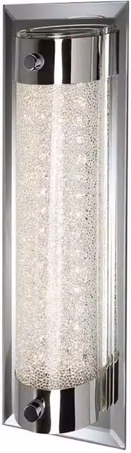 Netlighting Tube Flush LED Ceiling Light, 8W, 4000K Cool White, 680lm, Chrome and Grey Sand Diamond Finish – 1