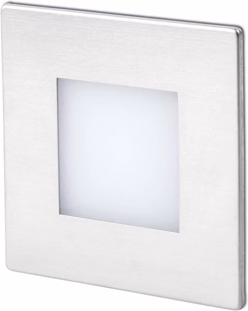 Faro Frol LED Outdoor Recessed Square Wall Light in Silver/Grey Metal for Garden and Stairs
