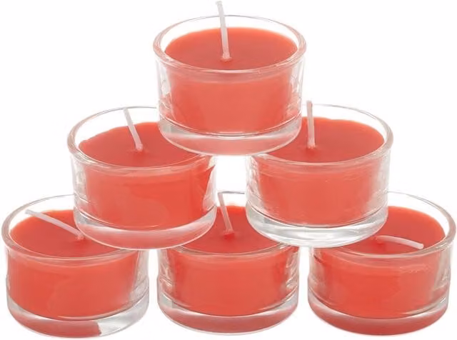 Komore Red Vegetable Wax Scented Candle Set, 6 Pieces