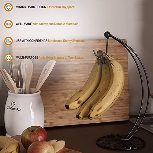 Premier Housewares Twist Banana Hanger, Black Metal, H33 x W18 x D16 cm – 3