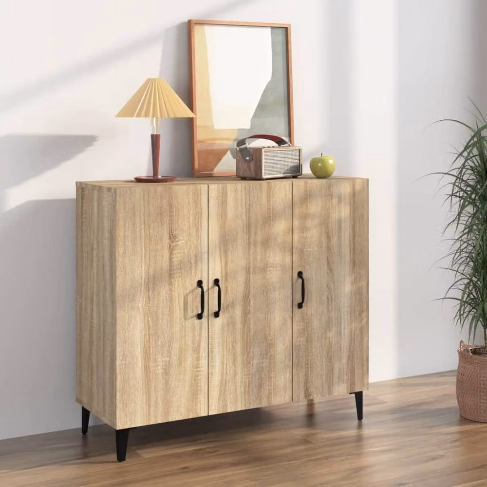 Berkfield Home Sonoma Oak Sideboard in Brown, W/D/H: 90 x 34 x 80 cm – 2