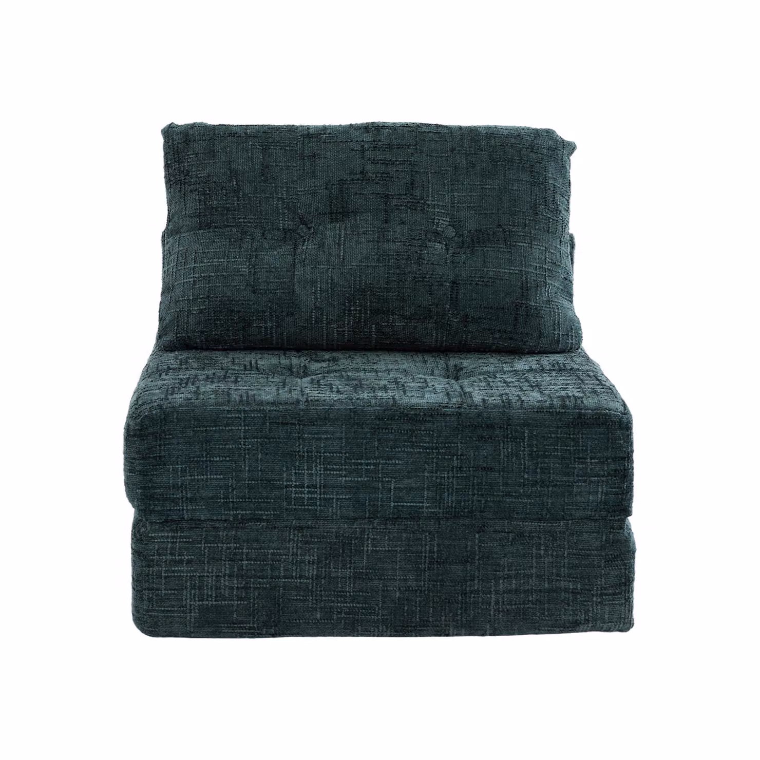 Aosom UK Emerald Chenille Convertible Floor Sofa Bed with Button-Tufted Detailing, W: 79 cm, D: 180 cm, H: 57 cm – 2