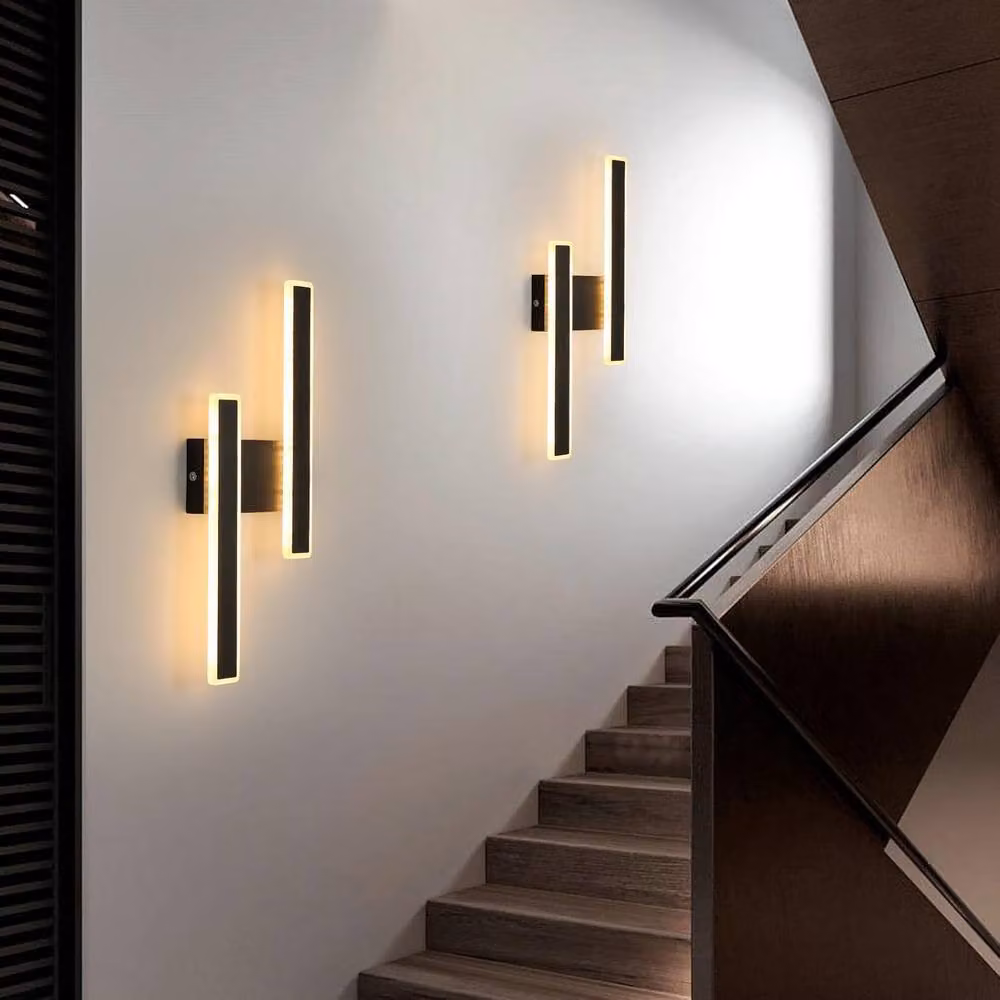 COMELY Modern LED Indoor Wall Light in Black with Acrylic and Aluminium, Warm White, H 46 cm x W 18 cm x D 18 cm – 3