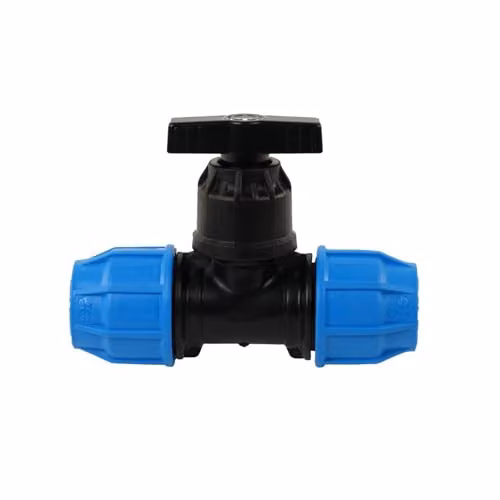 John Guest Blue MDPE Compression Stop Tap for 20mm Pipe