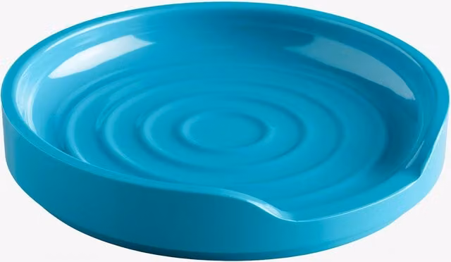 Zeal Melamine Circular Spoon Rest in Turquoise Blue, Diameter: 12 cm