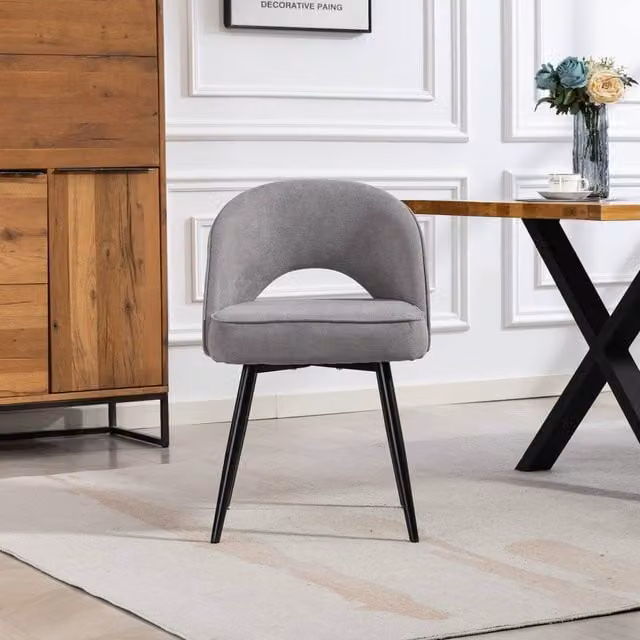 Artemis Home Ashley Grey Fabric Dining Chairs, Set of 2 – 1