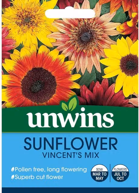 Unwins Vincent's Mix Multicolour Ornamental Sunflower Seeds
